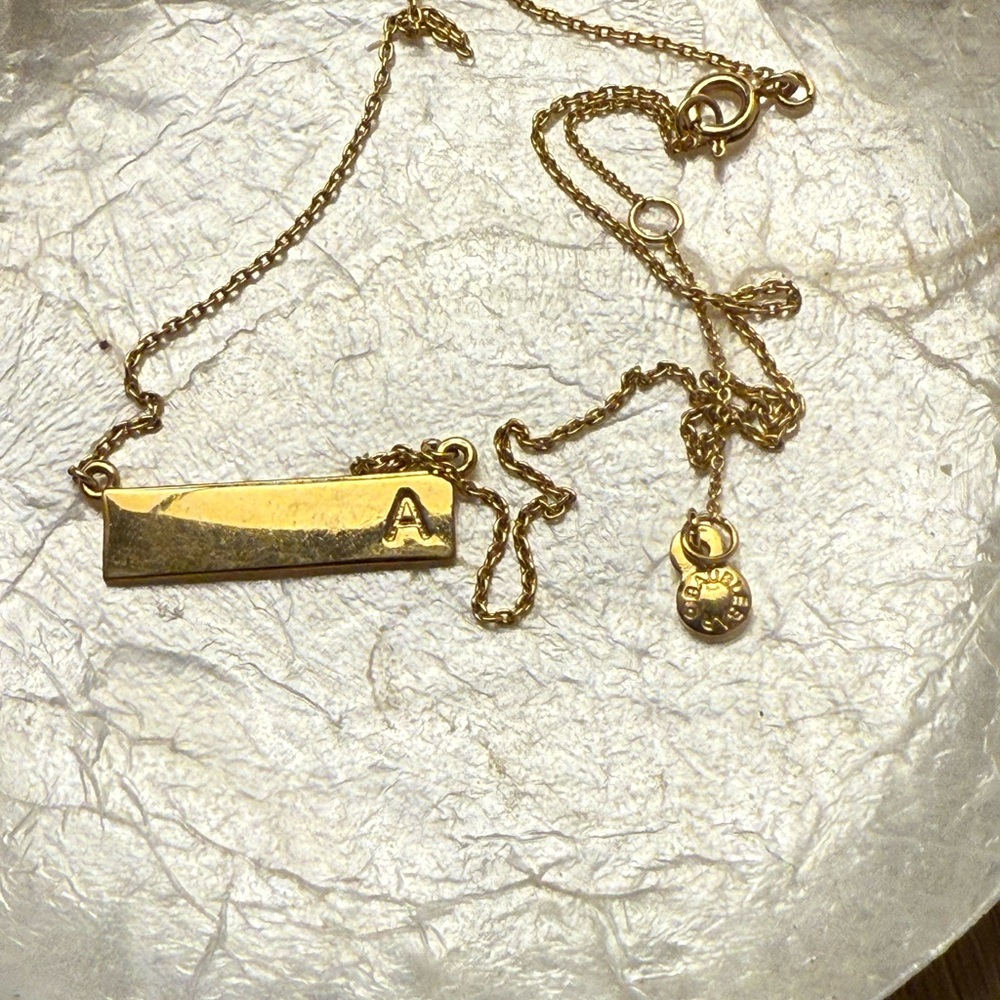 Bauble Bar Gold ‘A’ Initial Bar Pendant Necklace